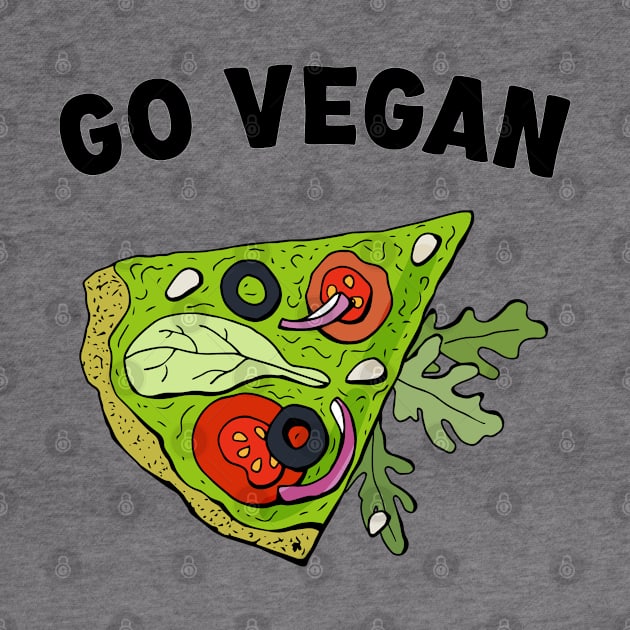 Go Vegan Veggie Pizza by Whimsical Frank